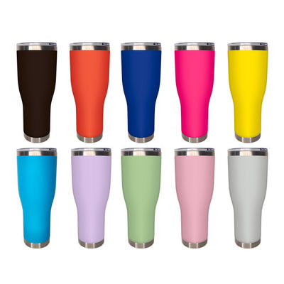 Country Design 40 Oz Taille Type Car Straw Tumbler met handvat roestvrijstalen mok