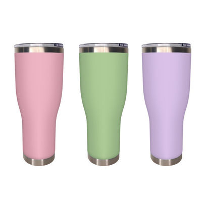 Country Design 40 Oz Taille Type Car Straw Tumbler met handvat roestvrijstalen mok