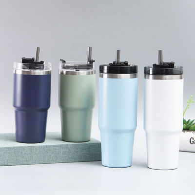 Custom Travel Mug en natuurlijke gezonde roestvrij staal vacuüm koffie tumbler met stro