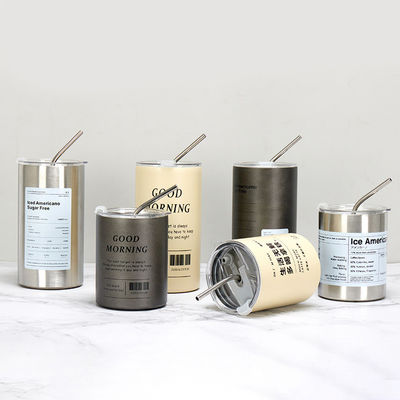 Contemporary Design Stainless Steel Skinny Tumbler 320ML/600ML met deksel en stro