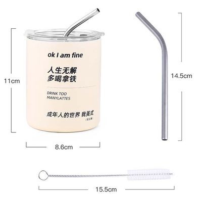 Contemporary Design Stainless Steel Skinny Tumbler 320ML/600ML met deksel en stro