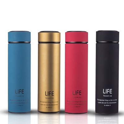 Persoonlijke 500 ml roestvrij staal dubbele laag rubber coated thermos vacuümfles voor fitness