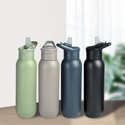 Buiten sport geïsoleerde fles 32 oz roestvrij staal vacuümfles met plastic deksel