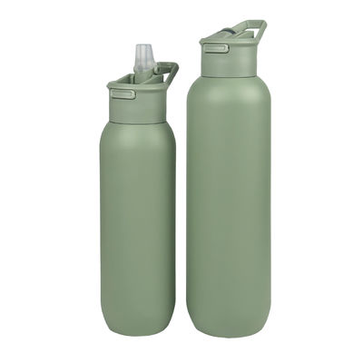 Veiligheid 32 oz / 1000 ml Dubbele wand vacuüm geïsoleerde roestvrijstalen waterfles met stro deksel