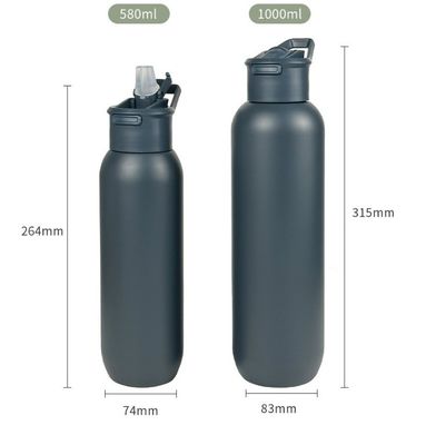 Veiligheid 32 oz / 1000 ml Dubbele wand vacuüm geïsoleerde roestvrijstalen waterfles met stro deksel