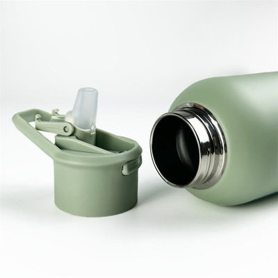 Veiligheid 32 oz / 1000 ml Dubbele wand vacuüm geïsoleerde roestvrijstalen waterfles met stro deksel