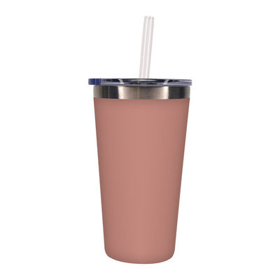 PP Food Grade Deksel Business Tumbler 550ml roestvrij staal Autodrankfles met stro