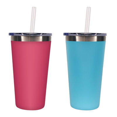 Custom Logo 500 ml roestvrijstalen waterfles met rechte beker en Tumbler straws