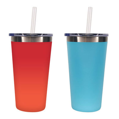 Custom Logo 500 ml roestvrijstalen waterfles met rechte beker en Tumbler straws
