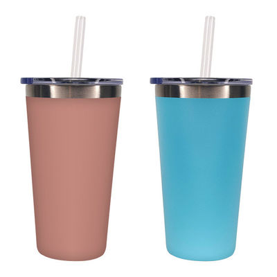 Custom Logo 500 ml roestvrijstalen waterfles met rechte beker en Tumbler straws