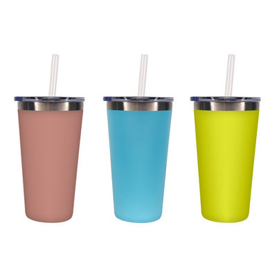 Custom Logo 500 ml roestvrijstalen waterfles met rechte beker en Tumbler straws