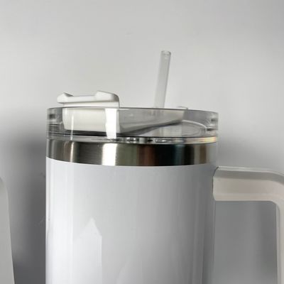 Custom logo 40oz witte sublimatie roestvrij staal vacuümfles met stro ijs tumbler