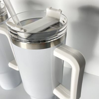 Custom logo 40oz witte sublimatie roestvrij staal vacuümfles met stro ijs tumbler