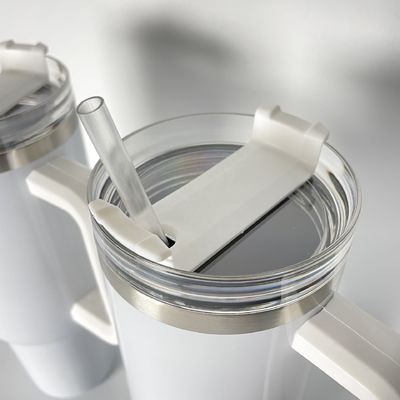 Custom logo 40oz witte sublimatie roestvrij staal vacuümfles met stro ijs tumbler