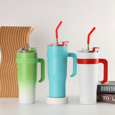 Gepersonaliseerde kleuren Acceptabel 40 oz roestvrij staal geïsoleerde koffiebeker met handvat