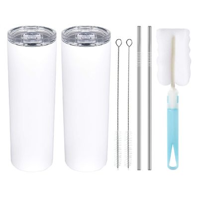 20oz 30oz rechte dunne sublimatie tumbler met schroef op het deksel en stro mok voor kamperen