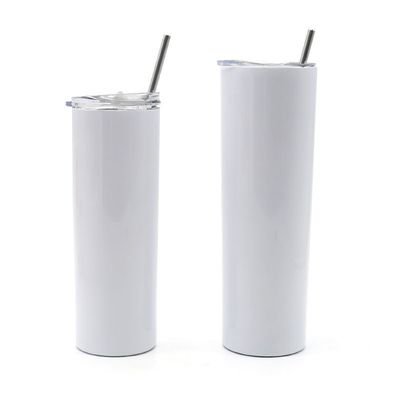 20oz 30oz rechte dunne sublimatie tumbler met schroef op het deksel en stro mok voor kamperen