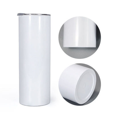20oz 30oz rechte dunne sublimatie tumbler met schroef op het deksel en stro mok voor kamperen