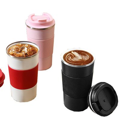 304 roestvrijstalen koffiebeker 380 ml 510 ml niet-slip siliconen gerecycleerde herbruikbare koffiekoppen