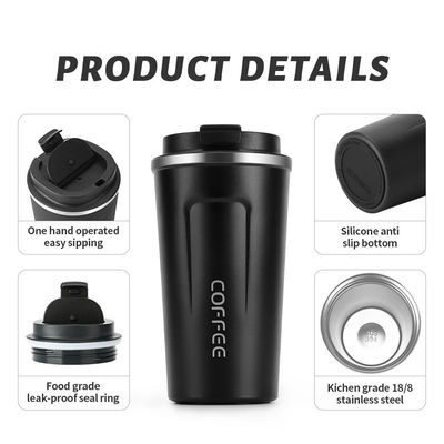 Geïsoleerde thermische koffiebekers Custom Logo 13 oz 17 oz roestvrij staal tumbler voor reizen