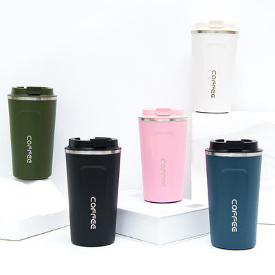 LID 12/17 oz Dubbelwand 18/8 Thermos Koffie Vacuüm Geïsoleerd Reis Roestvrij staal Koffiekop