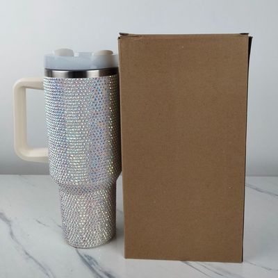 40oz Rhinestone Studded Tumbler Cup met Handvat en Straw Double Walled Construction