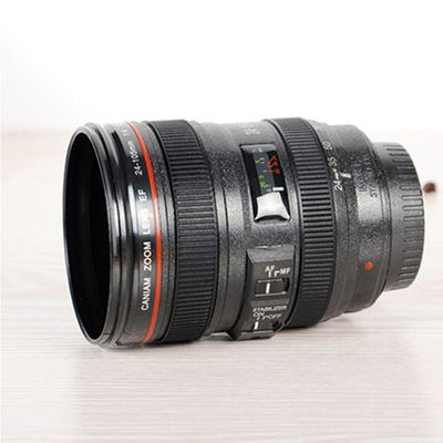 253.4g dubbele wand roestvrij staal camera lens koffiebeker voor fotografen