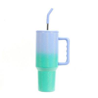 40oz Gradient Rainbow Tumbler Cups met stro Duurzame en HANDGRIP accessoires