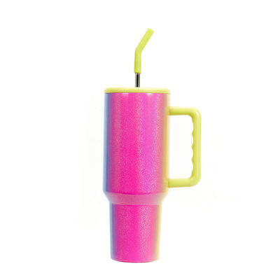 40oz Gradient Rainbow Tumbler Cups met stro Duurzame en HANDGRIP accessoires