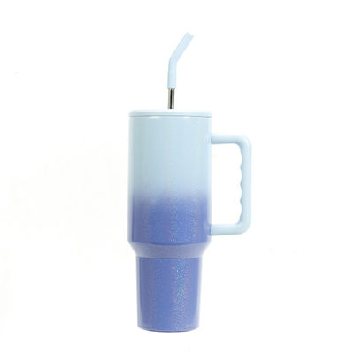 40oz Gradient Rainbow Tumbler Cups met stro Duurzame en HANDGRIP accessoires
