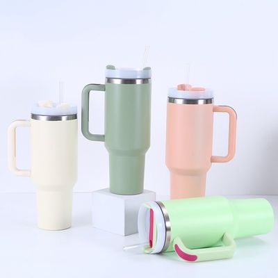 Custom Logo 40 Oz Dubbelwand roestvrij staal reis tumblers Handle voor gemakkelijk reizen