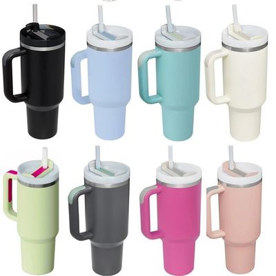 Custom Logo 40 Oz Dubbelwand roestvrij staal reis tumblers Handle voor gemakkelijk reizen