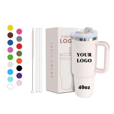Custom Logo 40 Oz Dubbelwand roestvrij staal reis tumblers Handle voor gemakkelijk reizen