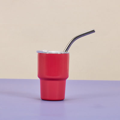 Roestvrij staal 2 oz Shot Glass Tumbler met stro deksel Hou drankjes warm of koud 6-12 uur