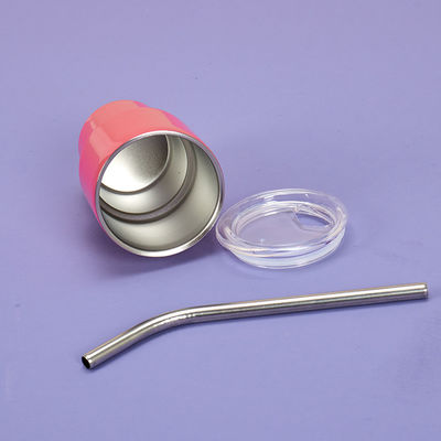 Roestvrij staal 2 oz Shot Glass Tumbler met stro deksel Hou drankjes warm of koud 6-12 uur