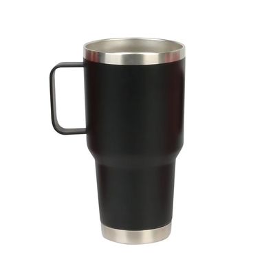 Dubbele wand roestvrij staal tumbler 30oz vacuüm geïsoleerde reis mok met handgreep