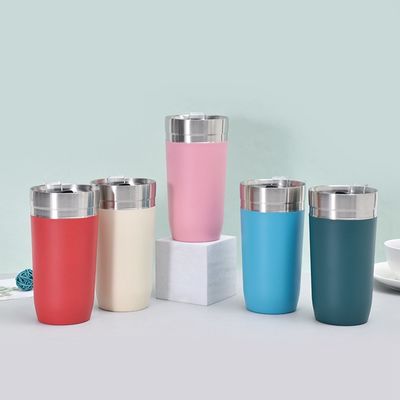500 ml capaciteit Draagbare roestvrijstalen koffiekop voor gepersonaliseerde koffie onderweg