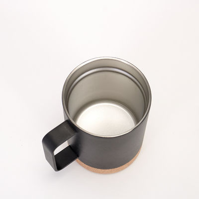 Roestvrij staal vacuüm geïsoleerde koffiekop met kurk basis 12oz 16oz breed mond ontwerp