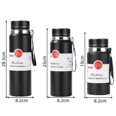 Geïsoleerde waterfles 600ml/800ml/1000ml LED-temperatuurdisplay Custom Logo Camping