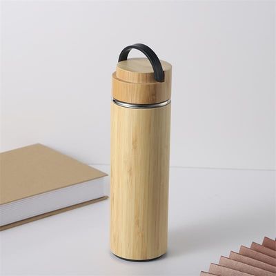 500 ml bamboe tumbler dubbele wand vacuümfles voor bedrijfsisolatie thermische drank fles