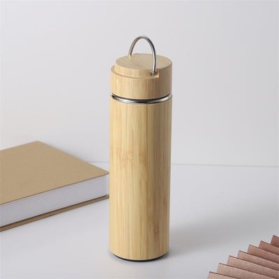Bamboe thermos geïsoleerd vacuüm roestvrij staal bamboe thermische koffie thee waterfles