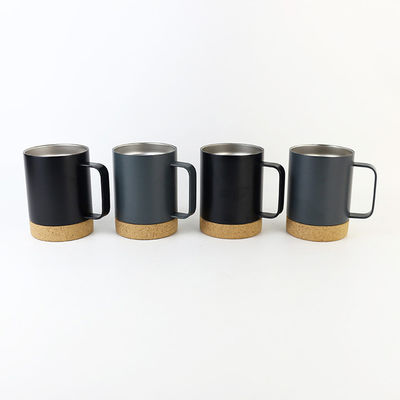 Roestvrij staal 12 ounce Matte Zwarte mok met kurk bodem en schuif slot deksel Perfect