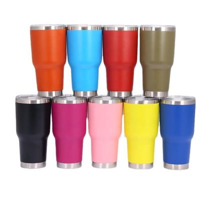 30oz roestvrij staal vacuüm geïsoleerde koffiebekers Dubbele wand tumbler kopjes met deksels