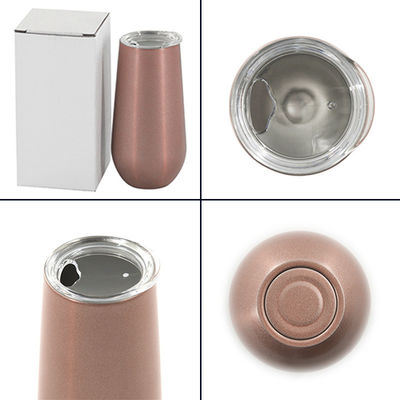 In voorraad 6oz Stemless Champagne Flutes Tumbler 10oz Kids Sublimatie Koffiebeker Vacuum Geïsoleerde bekers