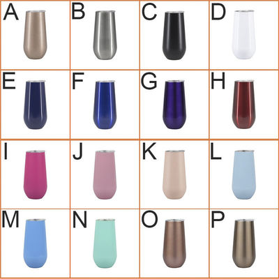 In voorraad 6oz Stemless Champagne Flutes Tumbler 10oz Kids Sublimatie Koffiebeker Vacuum Geïsoleerde bekers