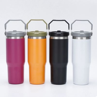 Minimalistische ontwerp stijl 30oz BPA-vrije vacuüm geïsoleerde tumbler met Flip Straw Thermos