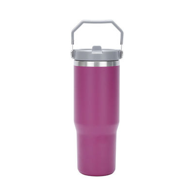 Minimalistische ontwerp stijl 30oz BPA-vrije vacuüm geïsoleerde tumbler met Flip Straw Thermos