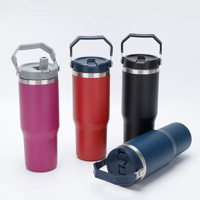 Roestvrij staal Flip Straw Tumbler 30 oz Capaciteit BPA vrij Matte gekleurde populaire keuze